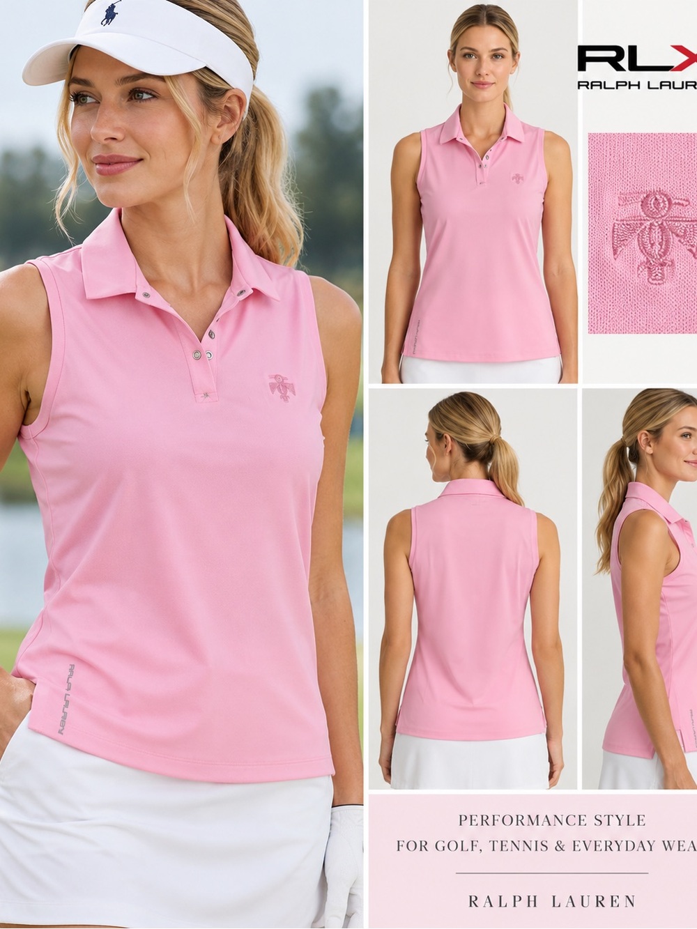 Ralph Lauren Pink Sleeveless Polo Tank Top